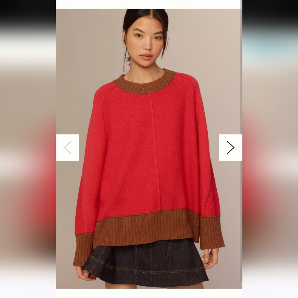 Maeve The Chandler Crew Neck Relaxed Pull Over Sweater-Large